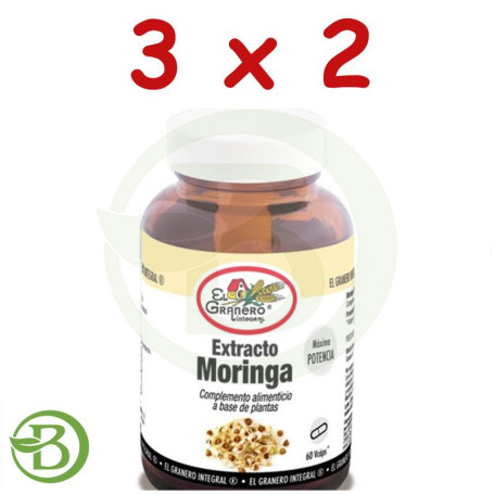 Pack 3x2 Extracto Moringa 60 Cápsulas El Granero