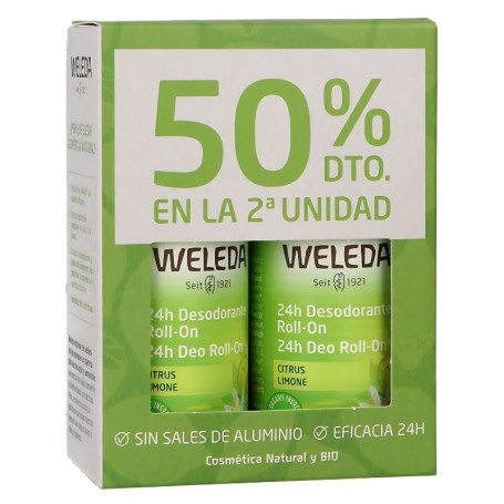 Déodorant roll-on Duplo Agrumes 50% Weleda