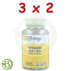 Pack 3x2 Big D3 et K2 120 Gélules Solaray