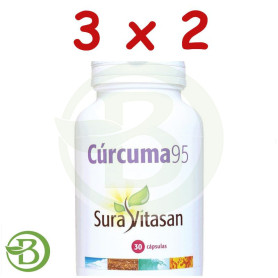 Pack 3x2 Cúrcuma 95 30 Cápsulas Sura Vitasan