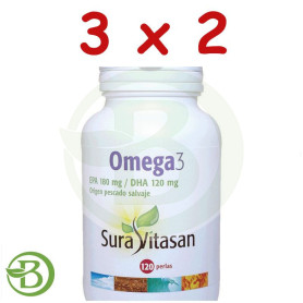 Pack 3x2 Omega 3 1.200Mg. 120 Perlas Sura Vitasan