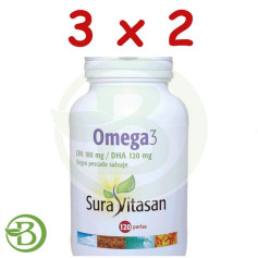 Pack 3x2 Oméga 3 1200Mg. 120 perles Sura Vitasan