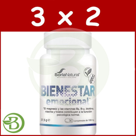 Pack 3x2 Bienestar Emocional 30 Comprimidos Soria Natural