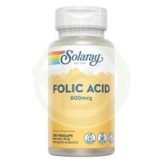 Acide folique 800Mcg. 100 Gélules Végétales Solaray