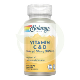 Vitamine C + D 60 Gélules Solaray