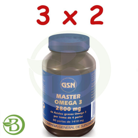 Pack 3x2 Master Omega 3 80 Perlas G.S.N.