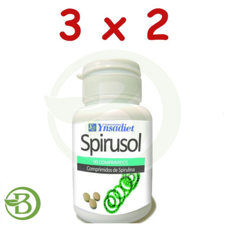 Pack 3x2 Spirusol 500Mg. 90 Comprimidos Ynsadiet