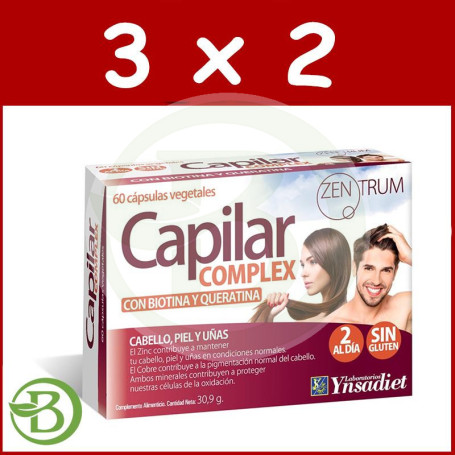 Pack 3x2 Zentrum Capilar Complex 60 Cápsulas Vegetales