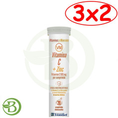 Pack 3x2 Vitamine C + Zinc Effervescent 20 Comprimés Ynsadiet