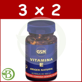 Pack 3x2 Vitamina E Natural 40 Perlas G.S.N.