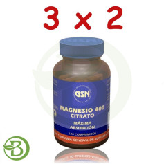 Pack 3x2 Citrate de Magnésium 400 120 Comprimés GSN