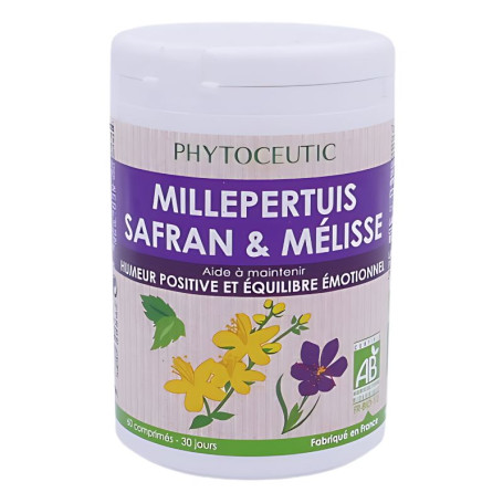 Complexe Millepertuis + Safran + Mélisse Bio 60 Comprimés Institut Phytoceutic