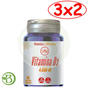 Pack 3x2 Vitamina D3 4000 Ui 60 Capsulas Vegetales Ynsadiet