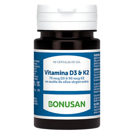 Vitamine D3 &amp; K2 60 Perles Bonusan