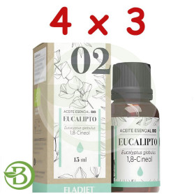 Pack 4x3 Esencia Eucalipto Bio 15 Ml Eladiet