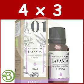 Pack 4x3 Esencia Lavanda Bio 15 Ml Eladiet