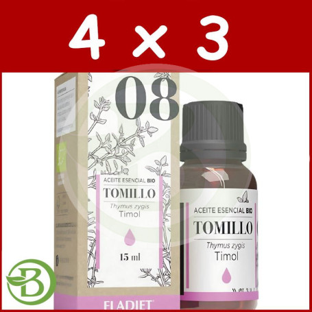 Pack 4x3 Esencia Tomillo Bio 15 Ml Eladiet