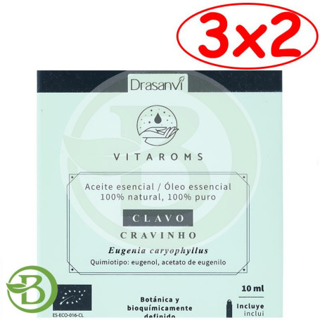 Pack 3x2 Aceite Esencial Clavo Bio 10Ml Vitaroms Drasanvi