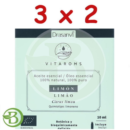 Pack 3x2 Aceite Esencial Limon Bio 10M Vitaroms Drasanvi