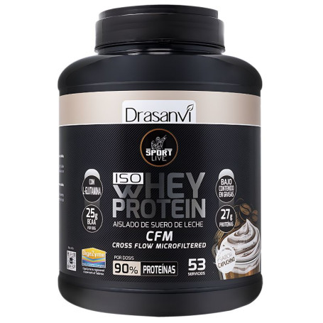 Isolat de Protéine de Whey Cappuccino 1,6Kg Sport Live Drasanvi