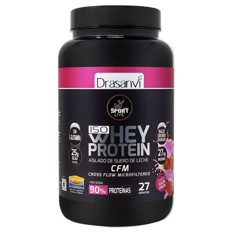 Isolat de Protéine de Whey Yaourt à la Fraise 800G Sport Live Drasanvi