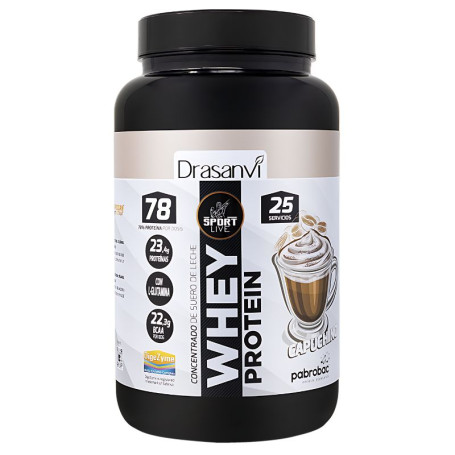 Concentré de Protéines de Whey Cappuccino 750G Sport Live Drasanvi