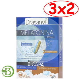 Pack 3x2 Melatonina Bicapa Retard 30 Comprimidos Drasanvi