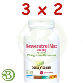 Pack 3x2 Resveratrol Max 60 Cápsulas Sura Vitasan