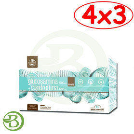 Pack 4x3 Glucosamina y Condroitina Forte 20 Ampollas Naturmil