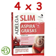 Pack 4x3 Adelgaslim Aspirateurs Graisses 30 Gélules Dietmed