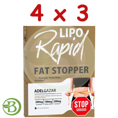 Pack 4x3 Liporapid Fat Stopper 30 Comprimidos Dietmed