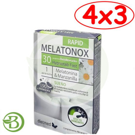 Pack 4x3 Melatonox Rapid 30 Comprimidos Dietmed