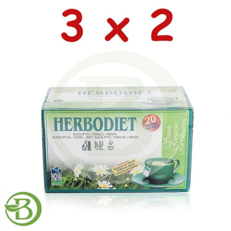 Pack 3x2 Herbodiet Suave Respirar 20 Filtros Nova Diet