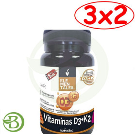 Pack 3x2 Vitaminas D3+K2 60 Cápsulas Nova Diet