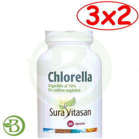 Pack 3x2 Chlorella 60 Cápsulas Sura Vitasan