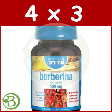 Pack 4x3 Berberina 500Mg 60 Comprimidos Naturmil