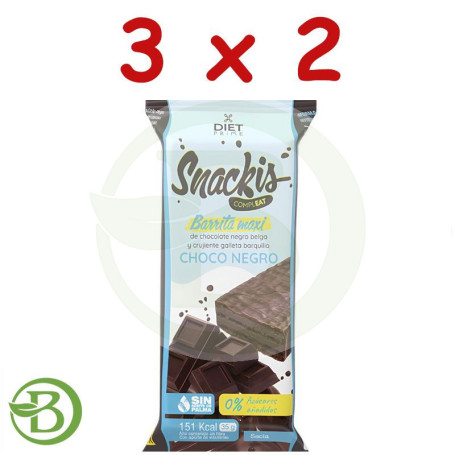 Pack 3x2 Snackis Compleat Choco Negro 35 Gr Herbora