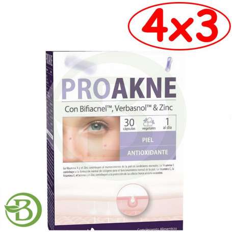 Pack 4x3 Proakne 30 Cápsulas Dietmed