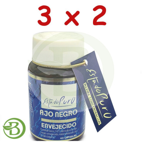 Pack 3x2 Ajo Negro Envejecido 40 Cápsulas Estado Puro