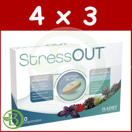 Pack 4x3 Stress Out 20 Comprimidos Eladiet