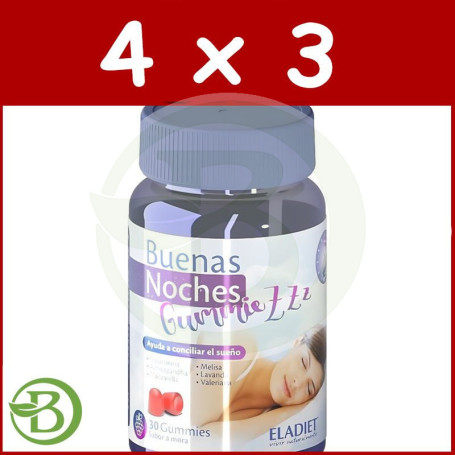 Pack 4x3 Buenas Noches Sueño + Estrés 30 Gummies Eladiet