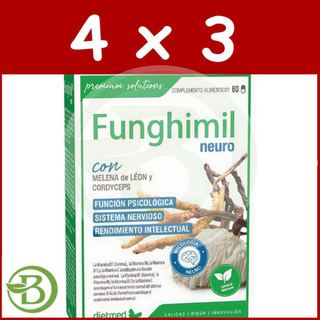 Pack 4x3 Funghimil Neuro 60 Cápsulas Dietmed