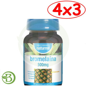 Pack 4x3 Bromelaina 500Mg 45 Comprimidos Naturmil