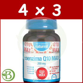 Pack 4x3 Coenzima Q10 Max 200Mg 30 Cápsulas Naturmil