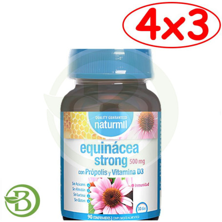 Pack 4x3 Equinacea Strong 500Mg 90 Comprimidos Naturmil