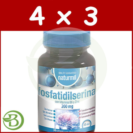 Pack 4x3 Fosfatidilserina Complex 200Mg 30 Cápsulas Naturmil