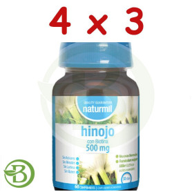 Pack 4x3 Hinojo con Biotina 500Mg 60 Comprimidos Naturmil