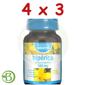 Pack 4x3 Hipérico 300Mg 90 Cápsulas Naturmil