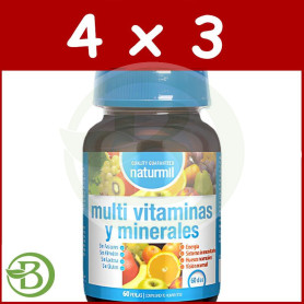 Pack 4x3 Multivitaminas & Minerales 60 Perlas Naturmil