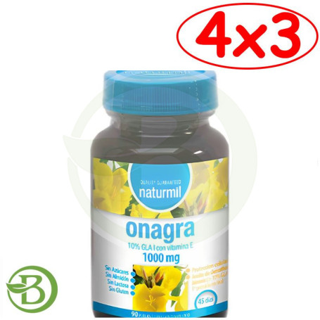 Pack 4x3 Onagra 1000Mg 90 Perlas Naturmil